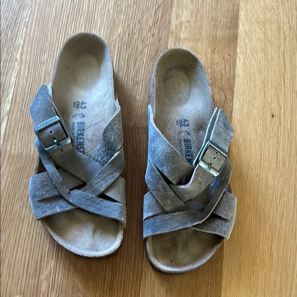 Birkenstock Men, Lugano, Gray Sandals with Adjustable Straps NWT